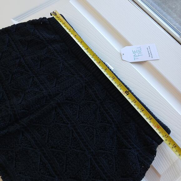 Time and Tru Missy Coverup Black Knit Lace Shorts XL (16-18) cotton high-waisted - Picture 7 of 11